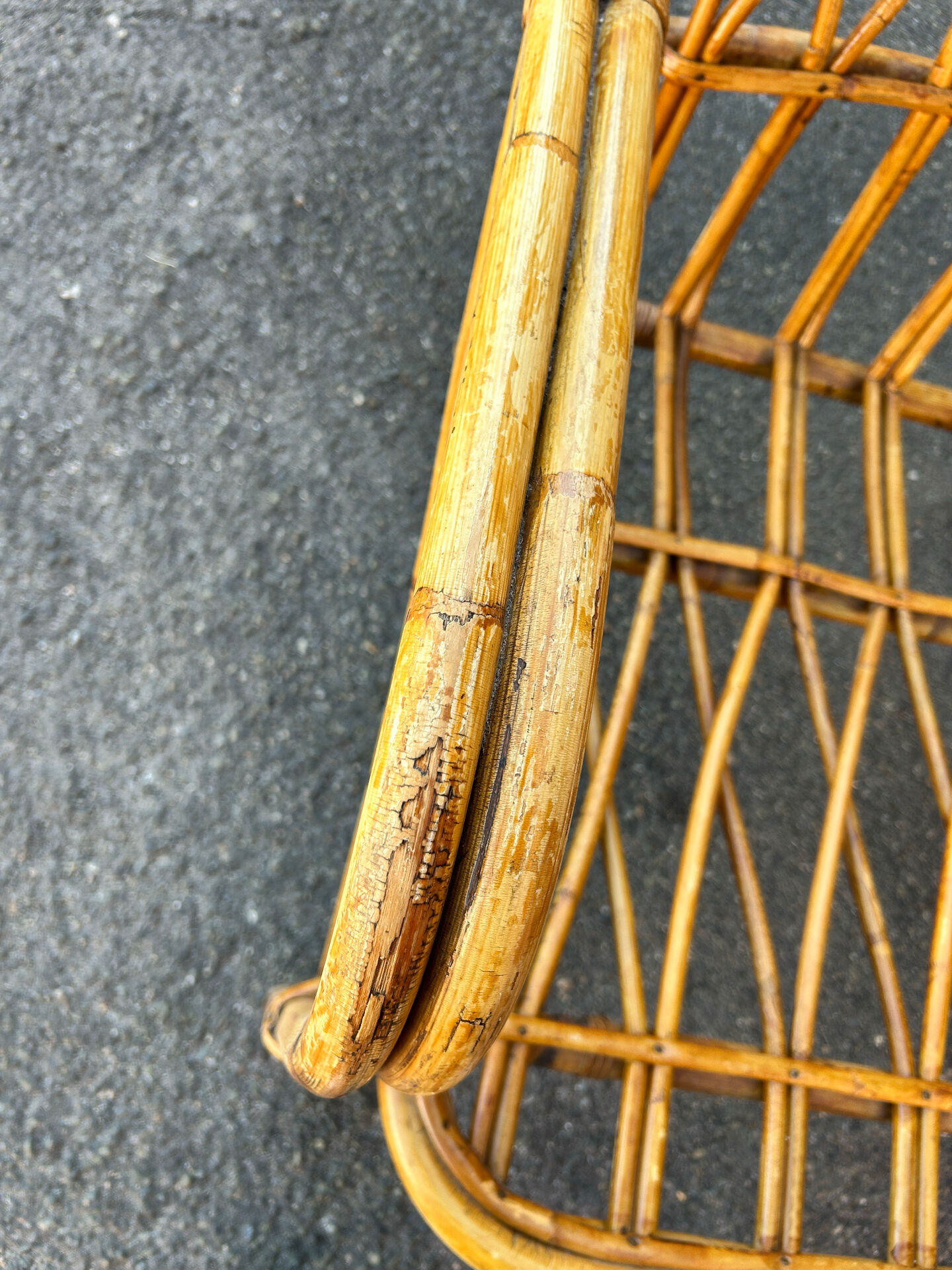 Bonaudi vallauris rattan lounge chair - 1950s/60s