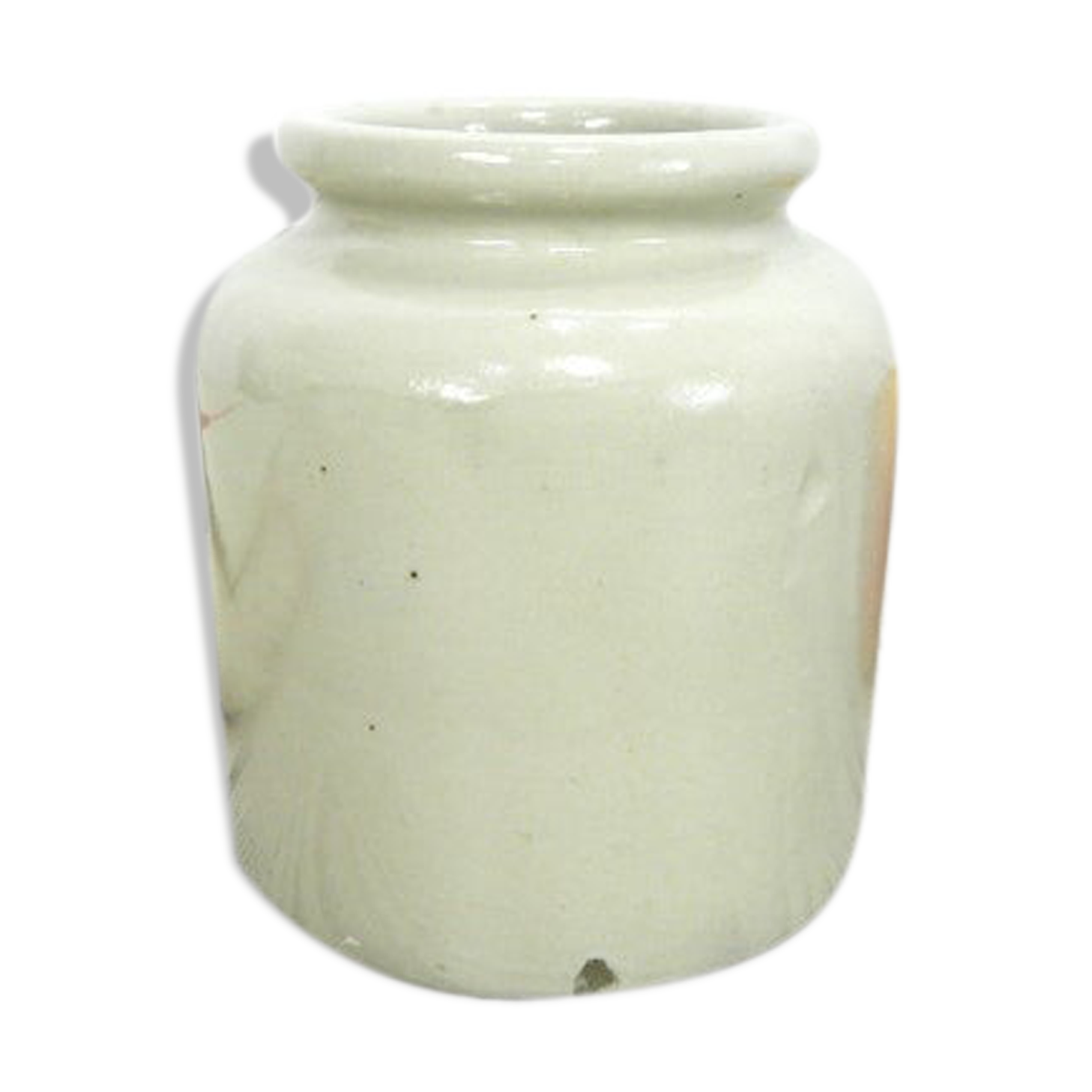 Mustard pot in beige pottery