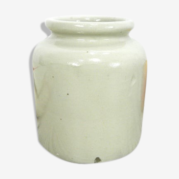 Mustard pot in beige pottery