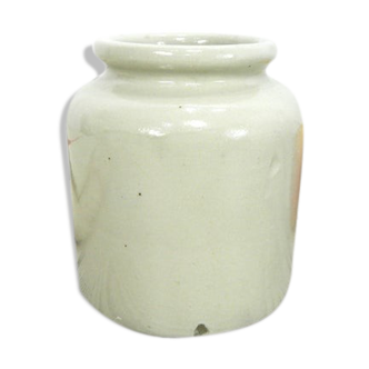 Mustard pot in beige pottery