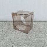 Bedside side table, plexiglass end table Vintage 1970 space age