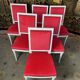 Suite de 6 chaises de style Louis XVI velours rouge