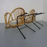 Set of Dutch Mid-Century Bamboo Chairs by Rohé Noordwolde, 1950s