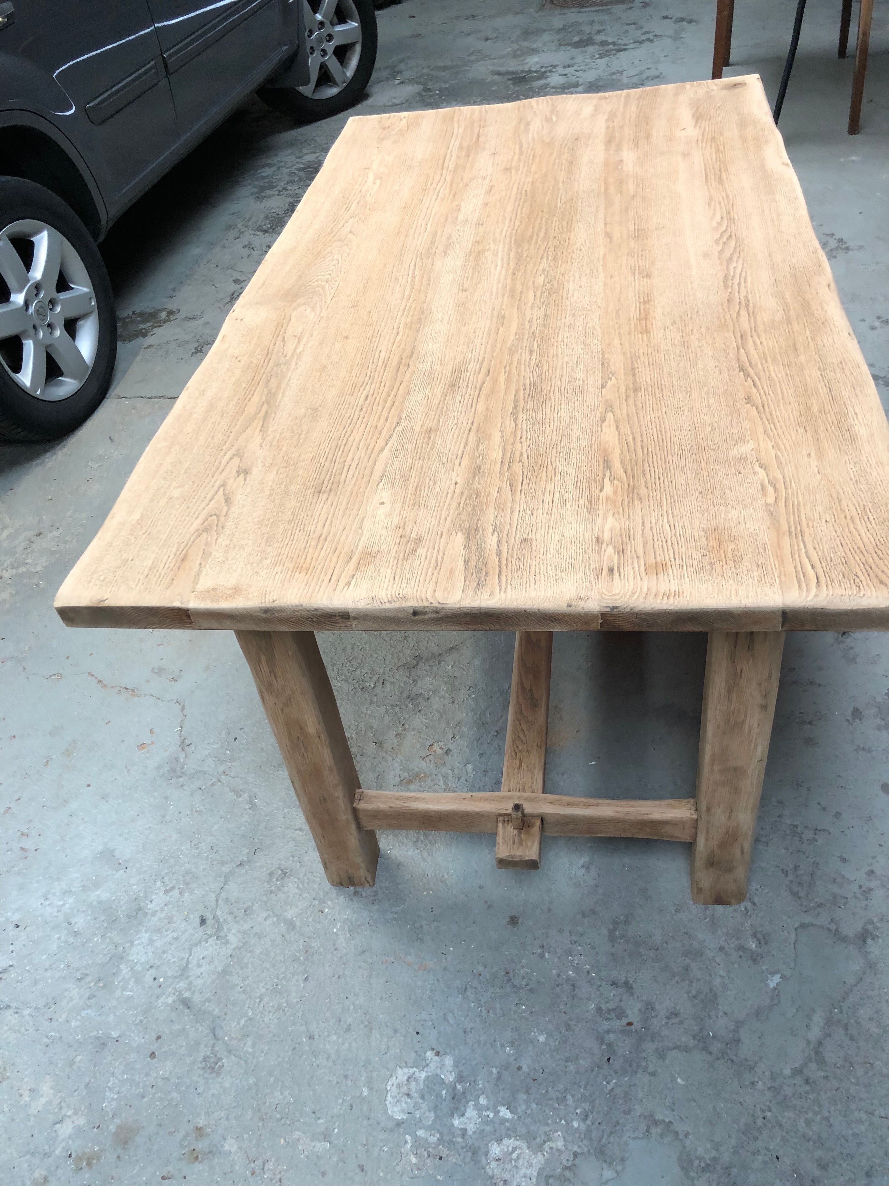 Old artisanal farmhouse table solid oak