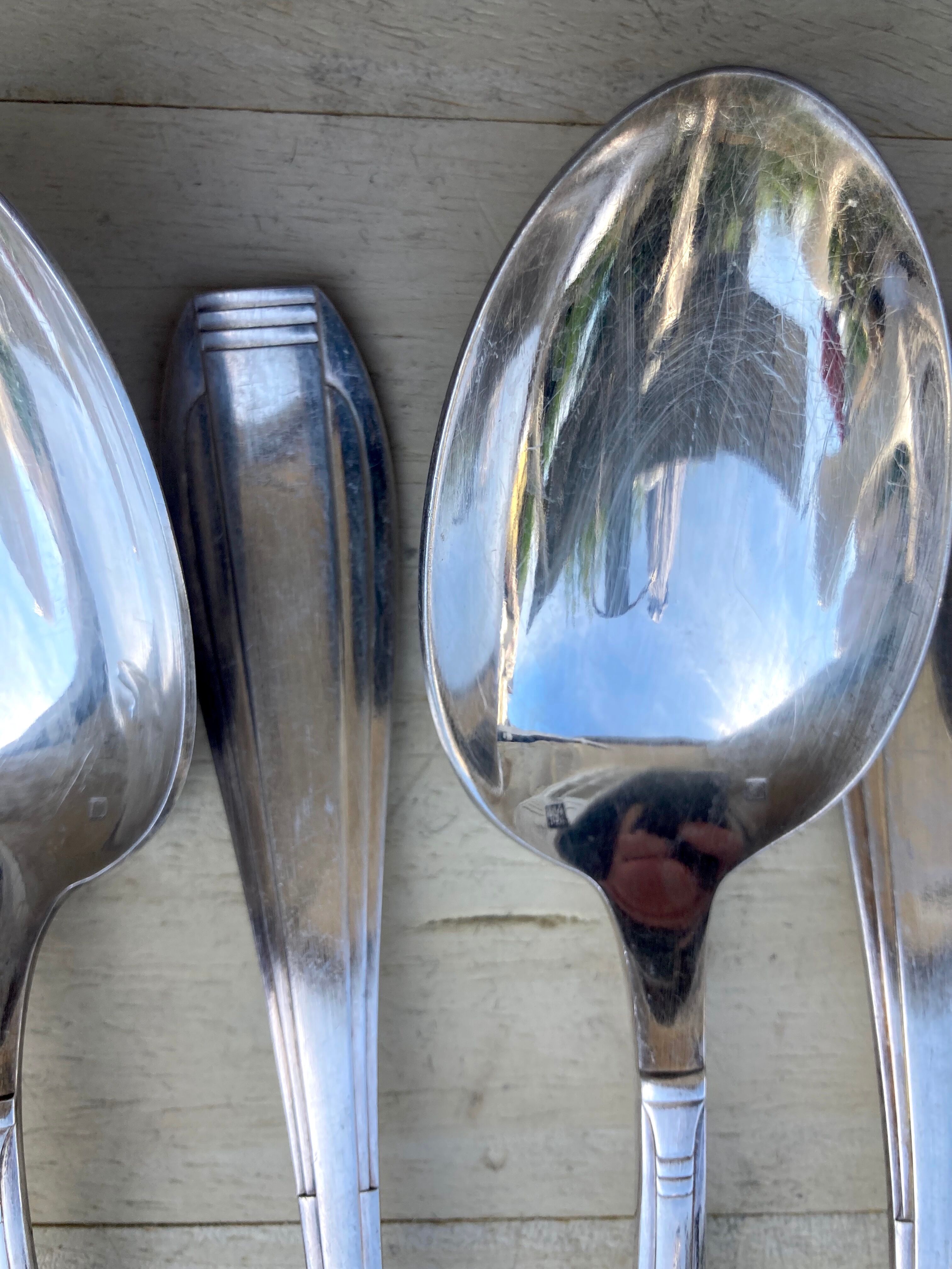 12 Silver Metal Spoons