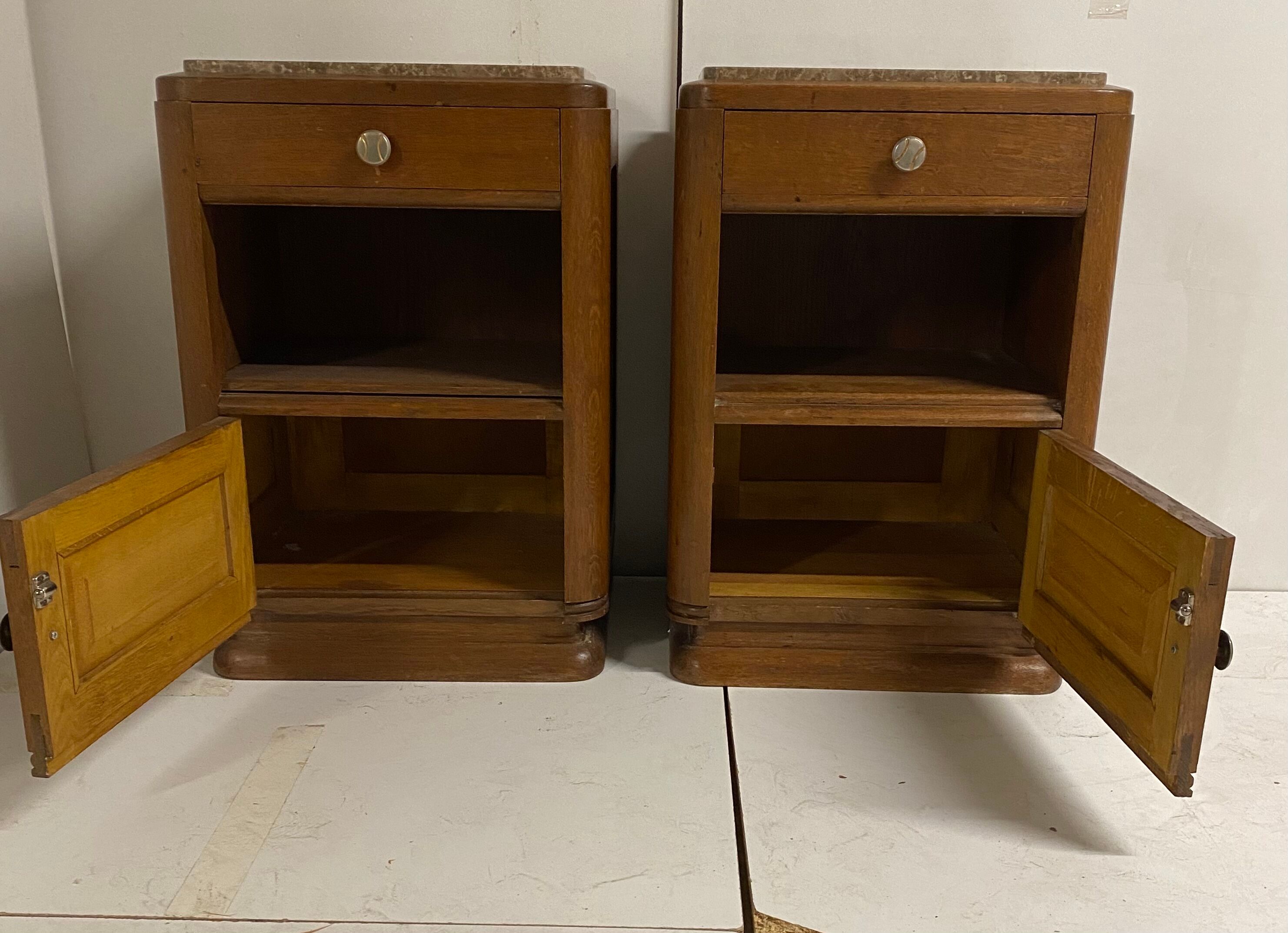 Pair of art deco bedside tables