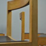 Vintage oak DUTCH DESIGN dining chairs in modern minimalist style, 1960s