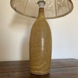 Sandstone lamp with lace shade