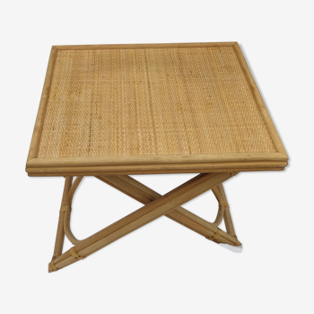 Foldable bamboo side table