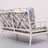 Faux Bamboo Chippendale Two seat Sofa 1970s France
