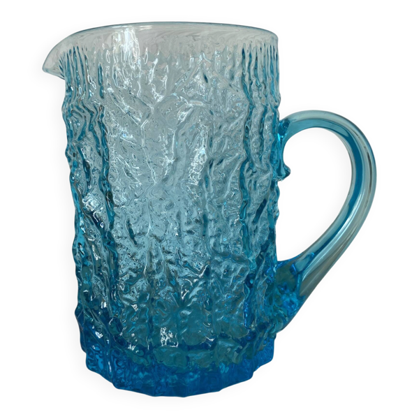 Pichet en verre teinté, reliefs , années 70