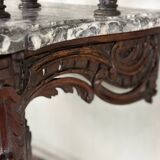 Louis XV style console in carved wood, grey Ardennes marble, 18th century