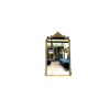 Gold leaf mirror with pediments, 219/131cm, overmantel.