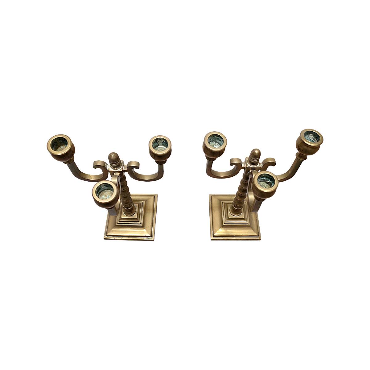 Old Dutch brass candelabras, 1920s