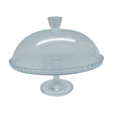 Glass cake dish with bell