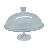 Glass cake dish with bell
