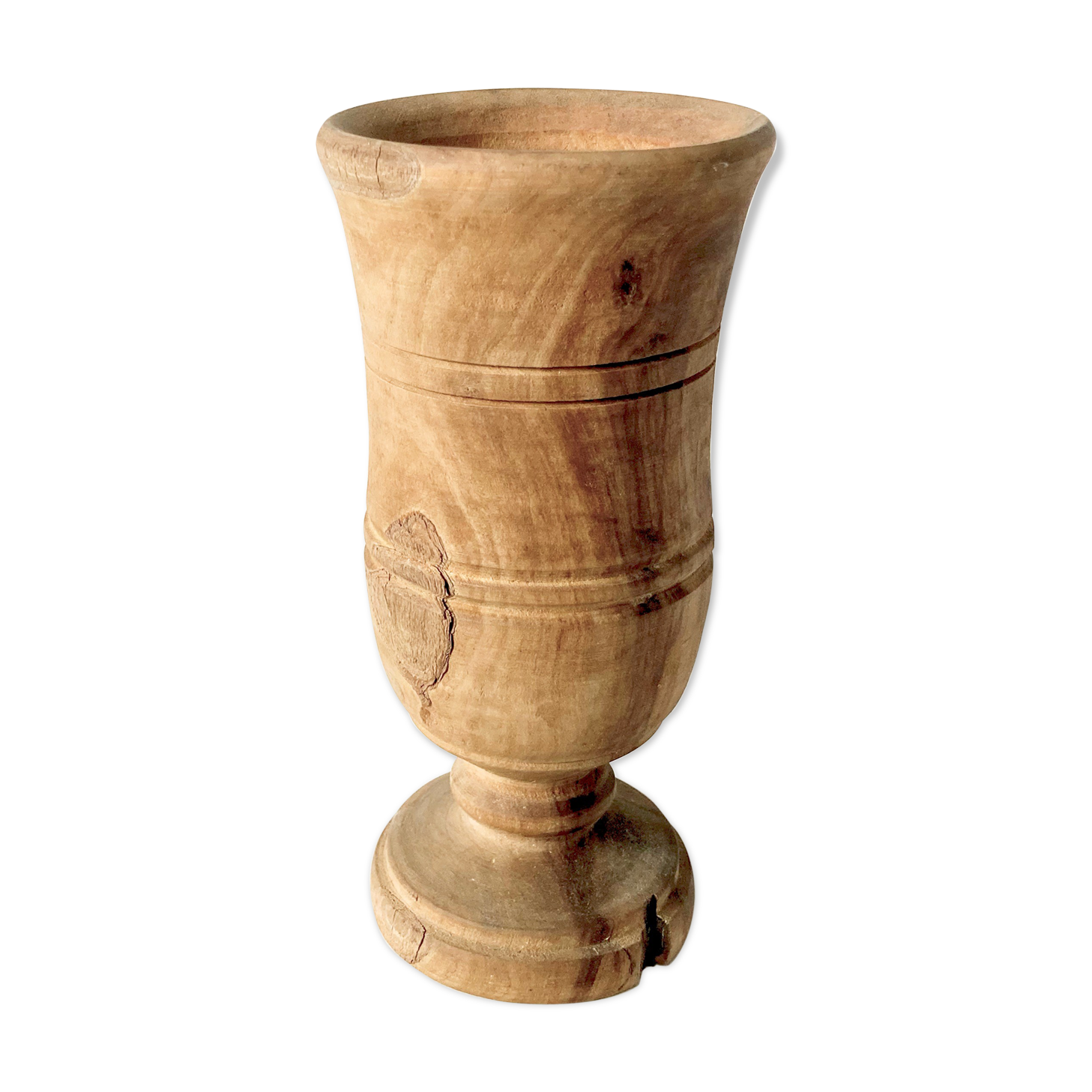 Raw wooden vase 19cm