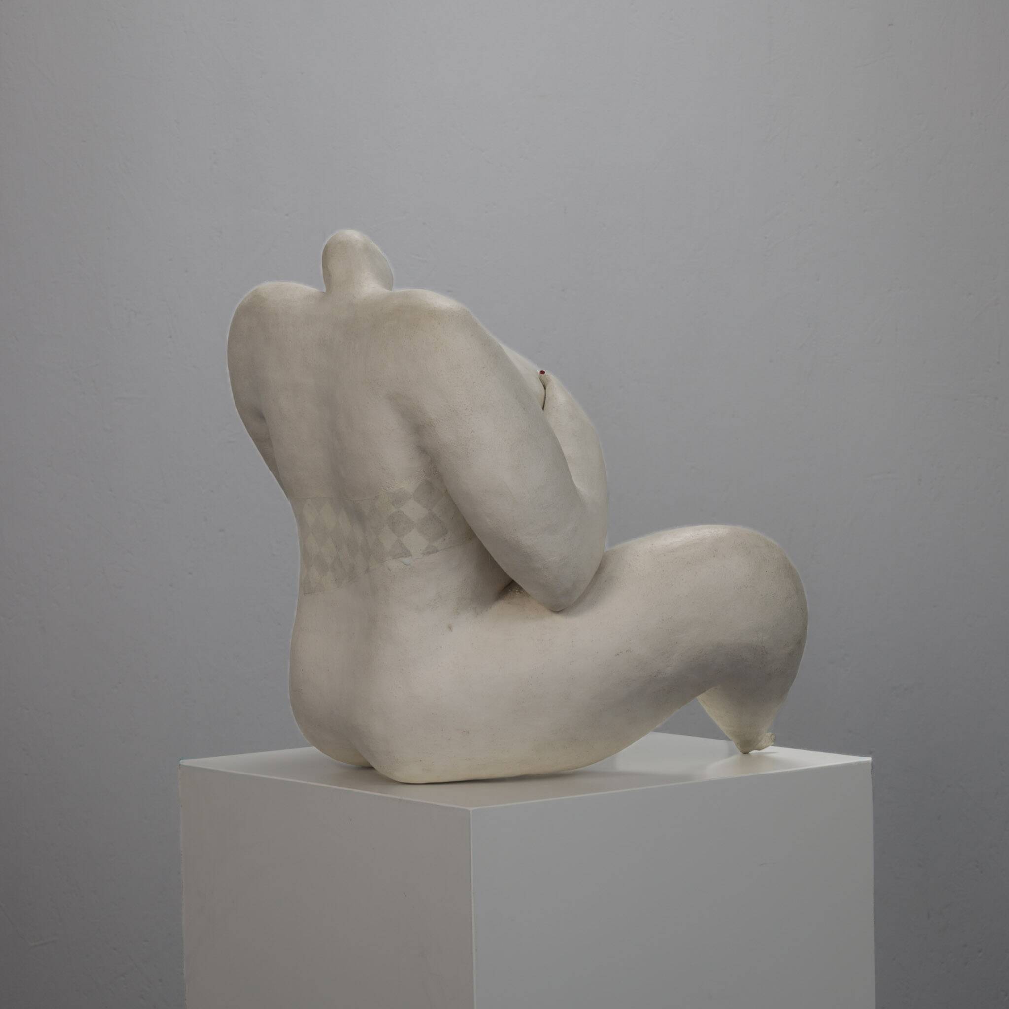 Sculpture féminine céramique expressive par Evelyn van Baarda, Pays-Bas, 1981