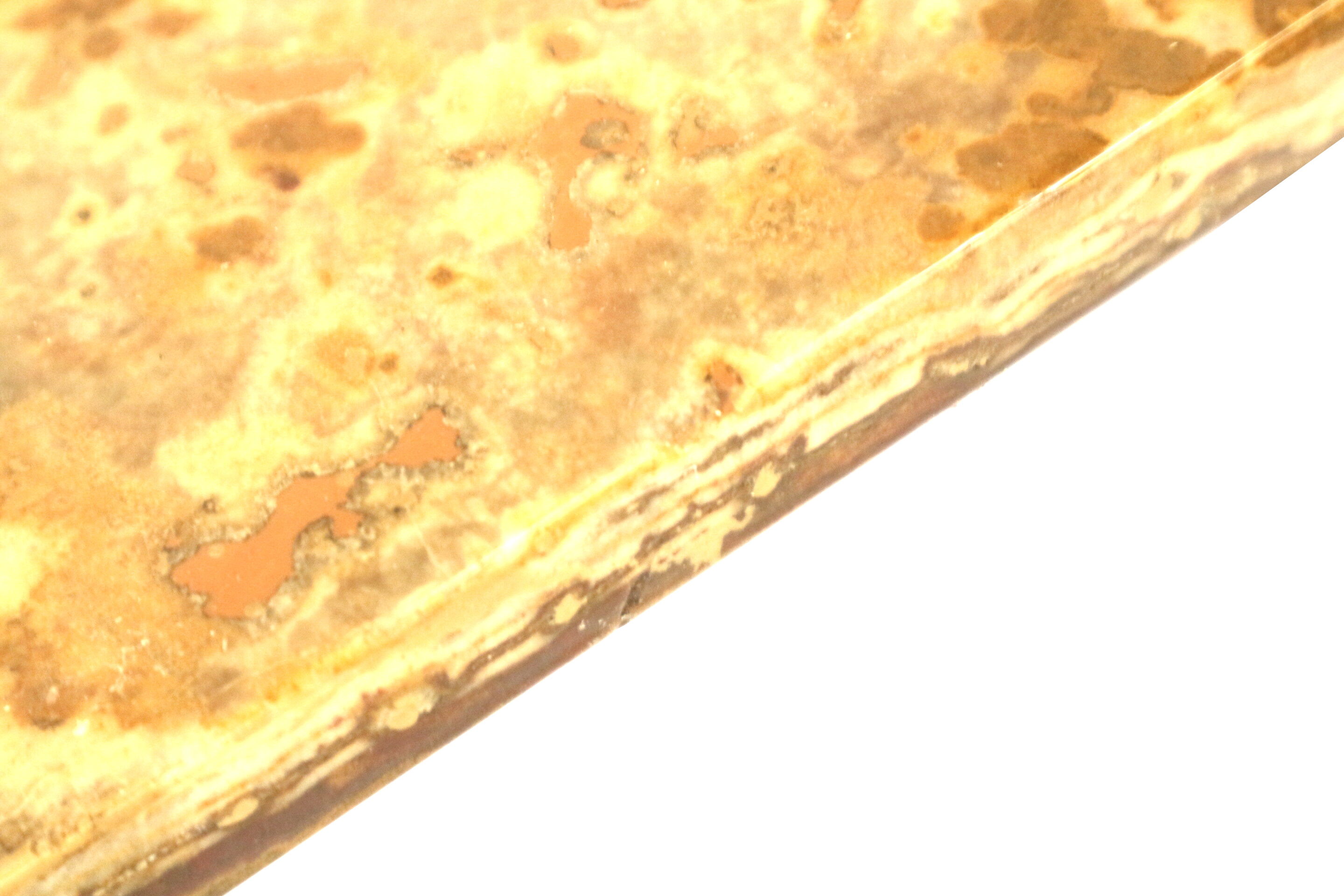 Vintage onyx coffee table with chrome base made in the 1970s