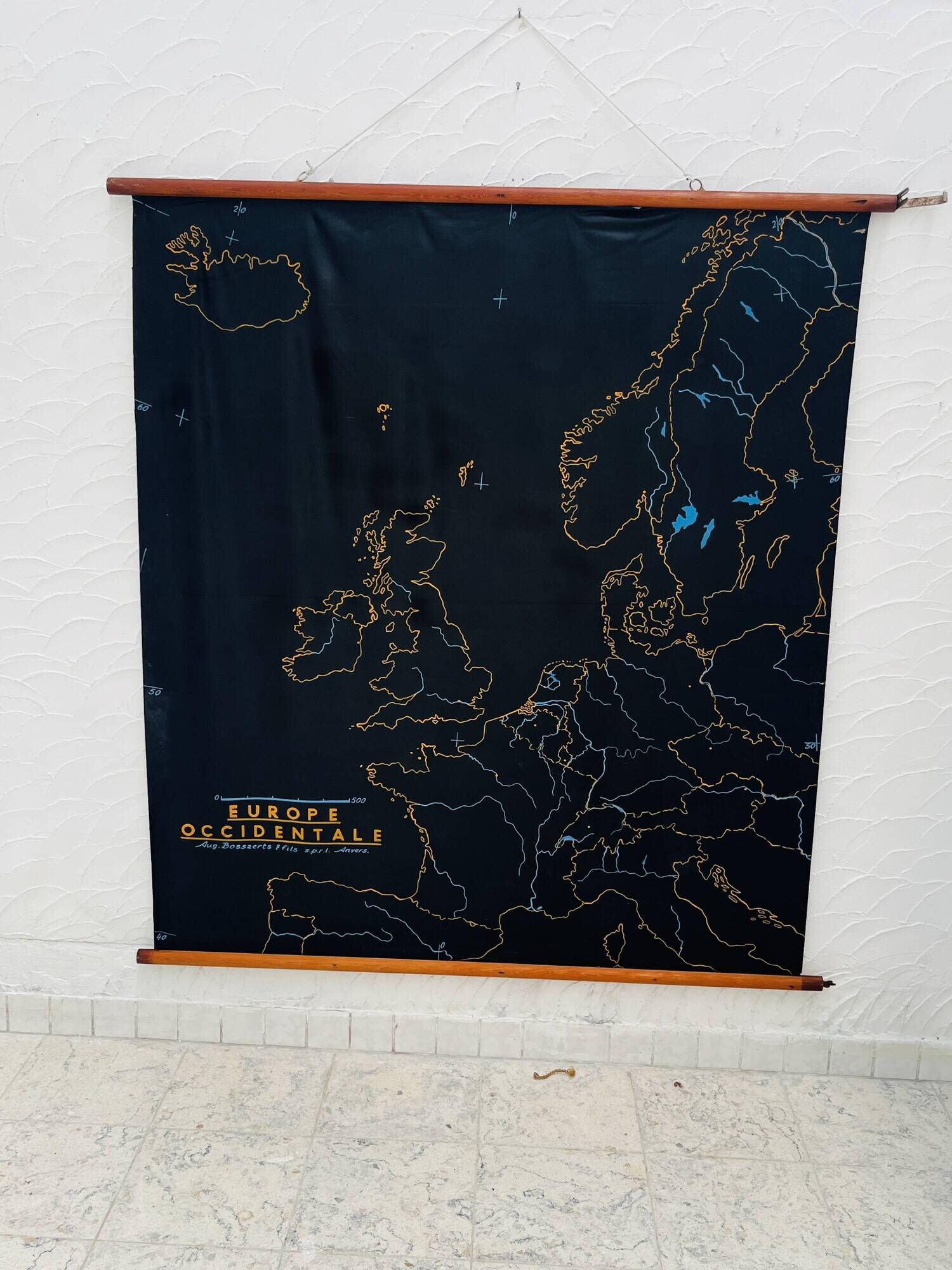 Ancienne carte scolaire Europe occidentale Aug Bossaerts