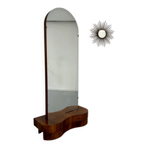 Grand miroir sur pied - placage bois