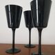 Lot de 3 verres à vin noirs en cristal