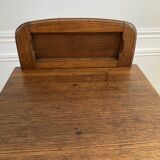 Vintage solid oak bedside table, 1 door, 1 drawer and 1 niche