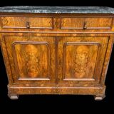Louis Philippe period sideboard in walnut and marble top 1830's