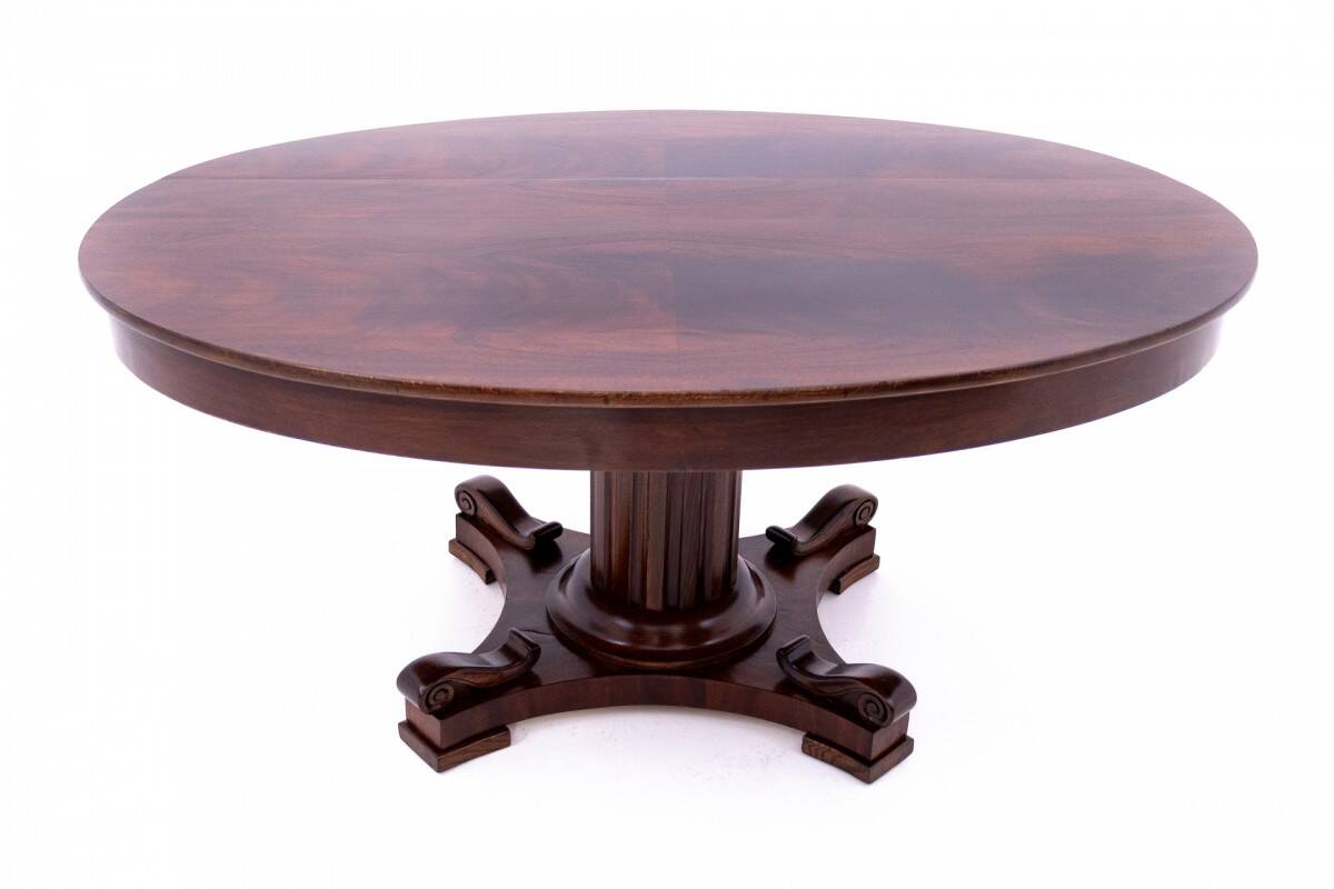Mahogany table - bench, Northern Europe, around 1900. After renovation.