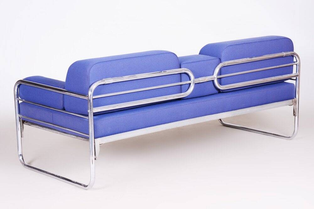 Bauhaus Blue Sofa attributed to Hynek Gottwald, Czech, 1930s