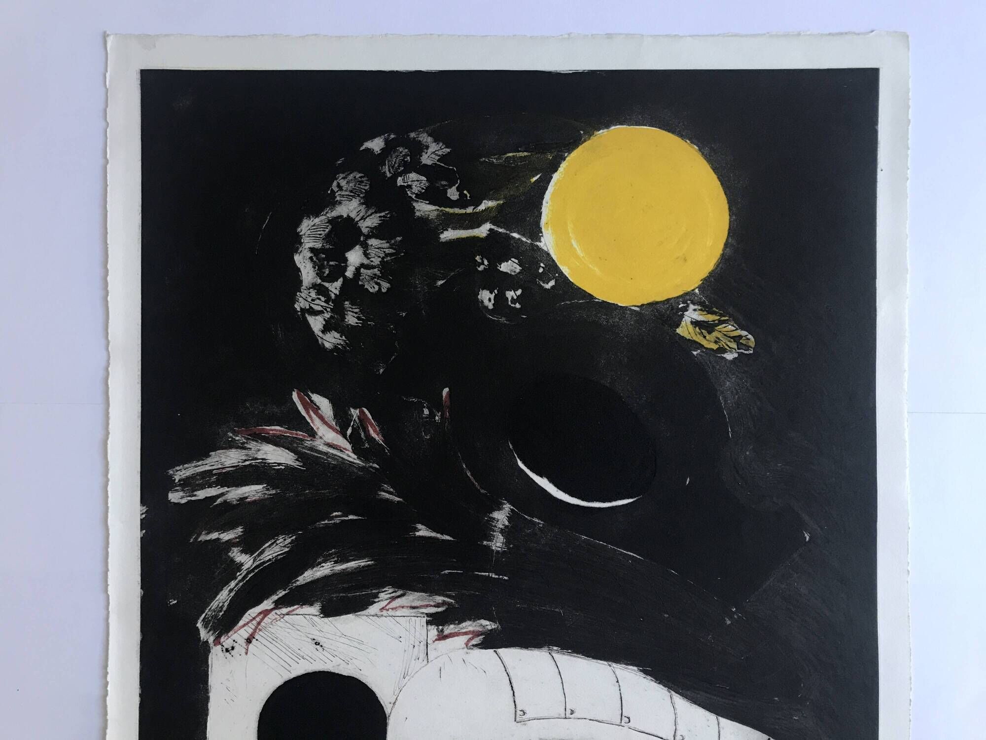 Emile marzé, untitled, 1982. original engraving signed in pencil.
