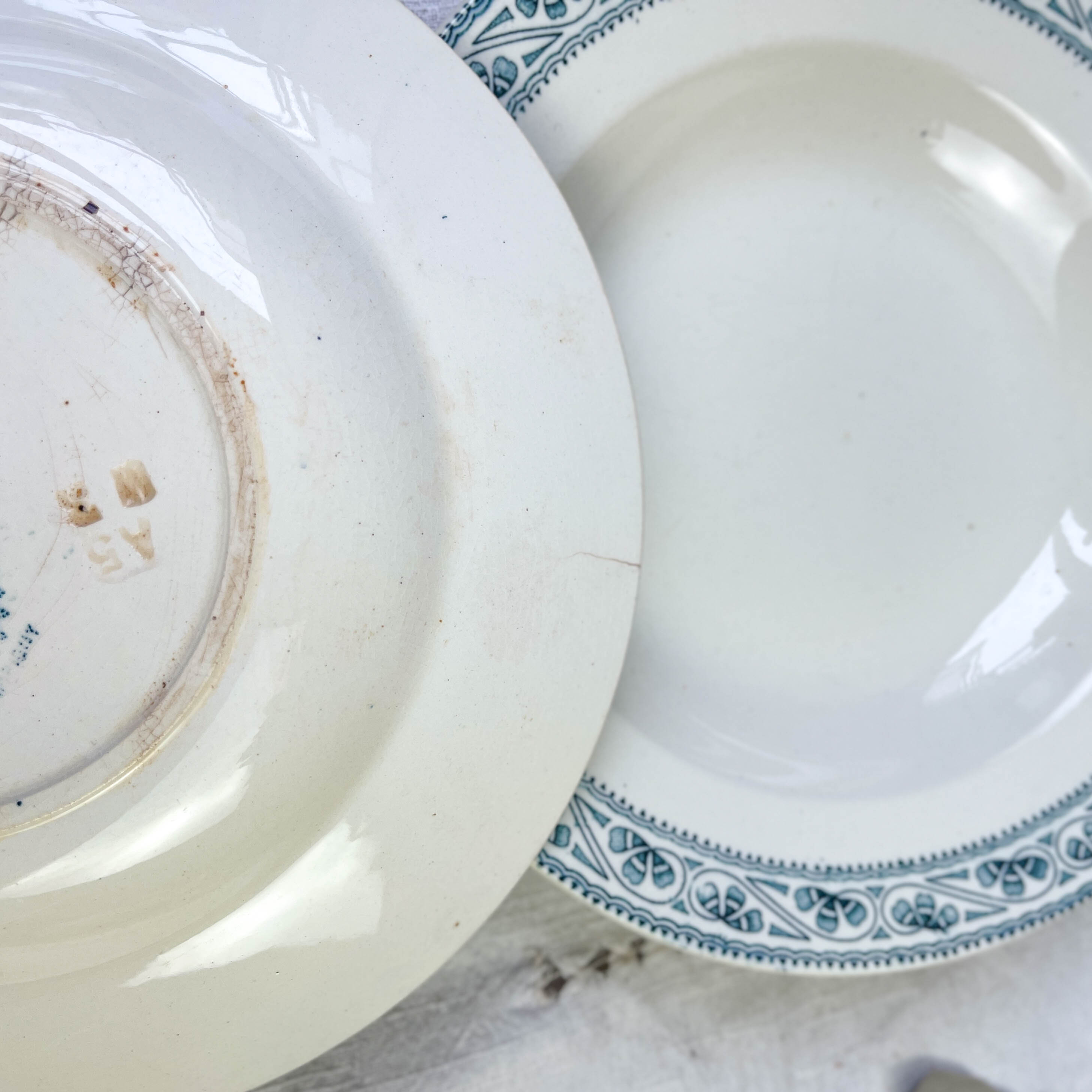 6 deep plates in Boulenger blue ironstone “Champigny”