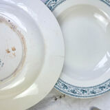 6 deep plates in Boulenger blue ironstone “Champigny”
