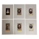 Set of 6 old photographs, oval and rectangular studio portraits from the 19th century