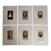Ensemble de 6 photographies anciennes, portraits studio ovales et rectangulaires du XIXe siècle