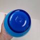 Blue opaline vase with rings Friedrich glass