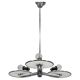 Restored Bauhaus or Art Deco chrome and glass chandelier, Czechoslovakia