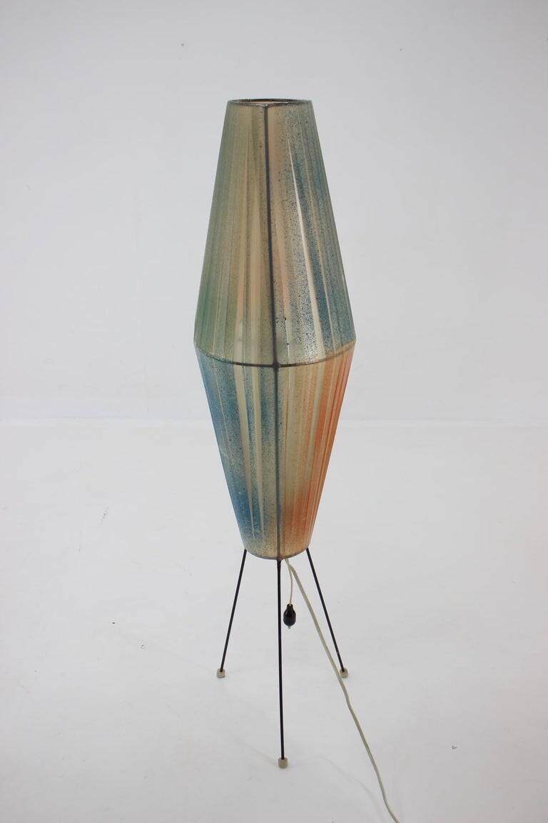 Big mid-century Space Age floor lamp "Rocket" Czechoslovakia / 1960s