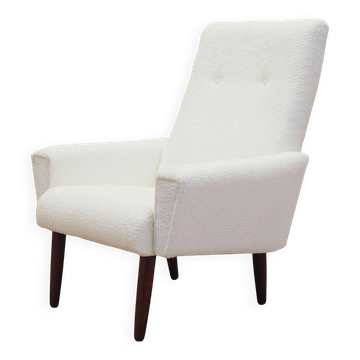 White armchair, Danish design, 1970s, production: Denmark