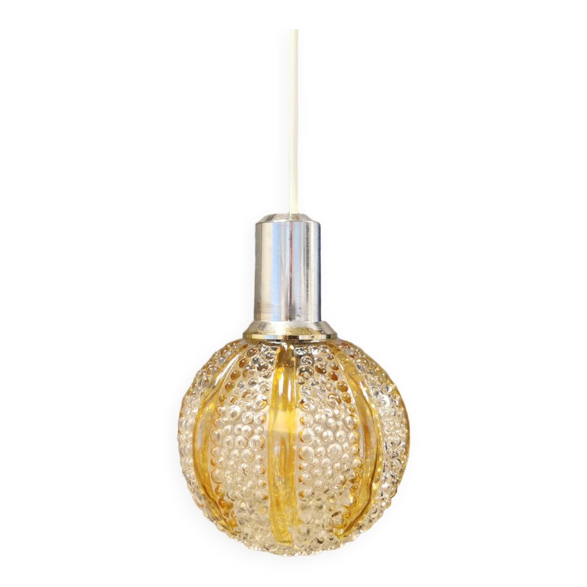 Small Danish hanging lamp in glass.