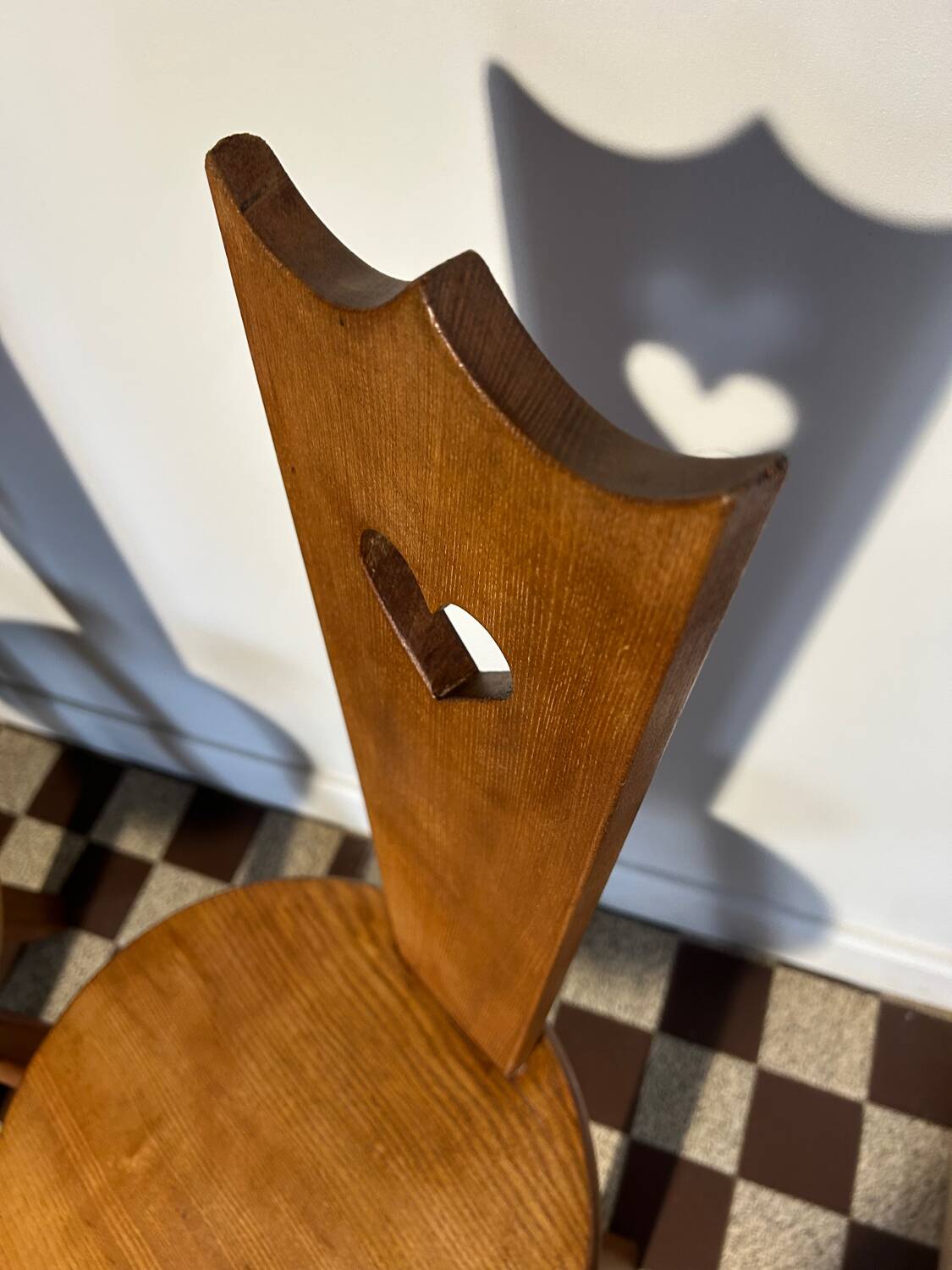 Pair of vintage chalet chairs in solid oak