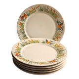 6 thick porcelain dessert plates in very good condition.