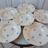 Set of 6 hollow plates Digoin Sarreguemines