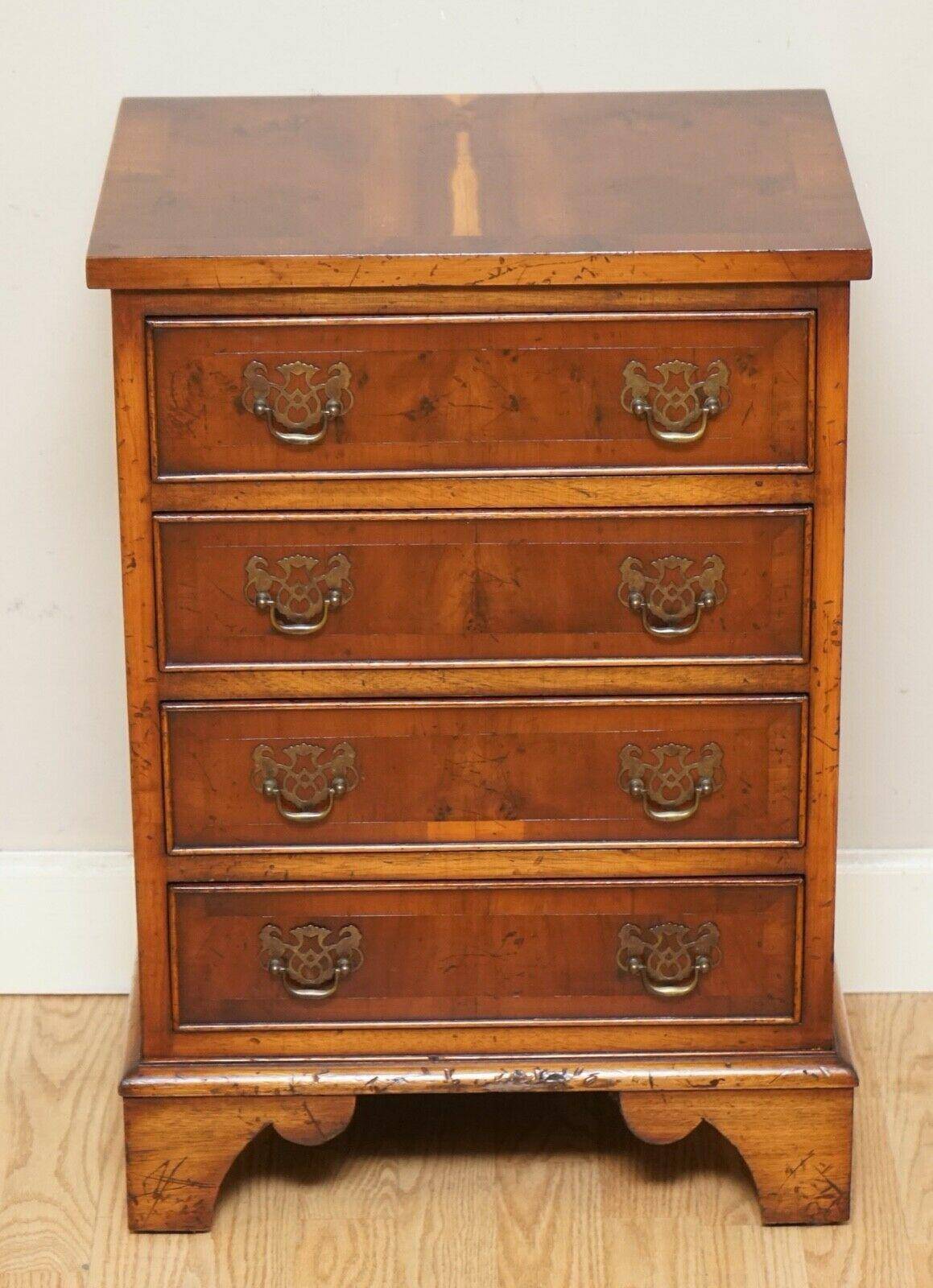 Georgian style vintage commode in yew wood.