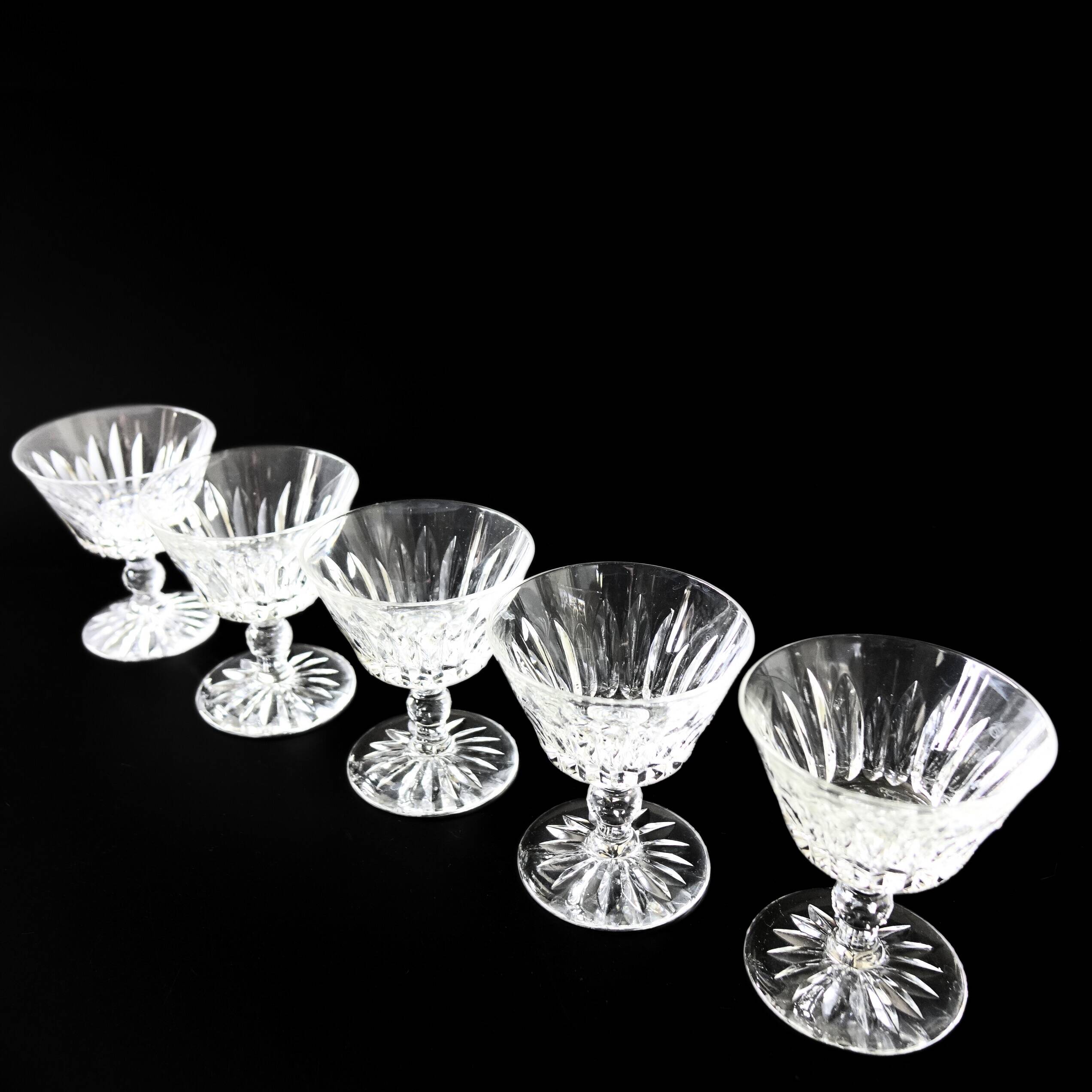 "Pyramid" crystal liquer glass designed by Fritz Kallenborg for Kosta Boda Sweden mid-century. Price