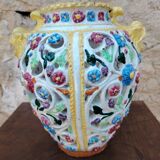 Vase en céramique motif fleurs