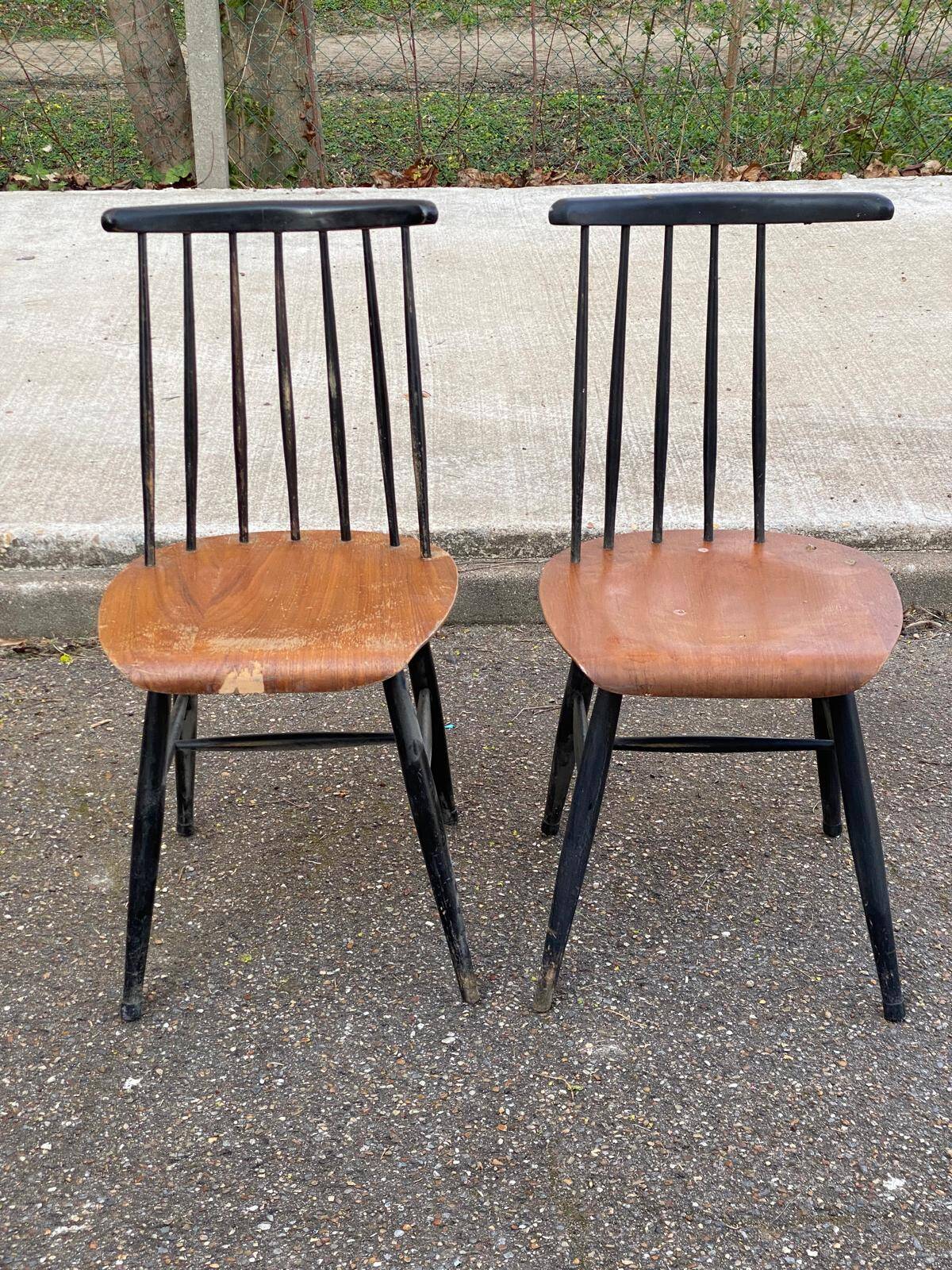 2 Scandinavian Fannett chairs by Ilmari Tapiovaara 1960