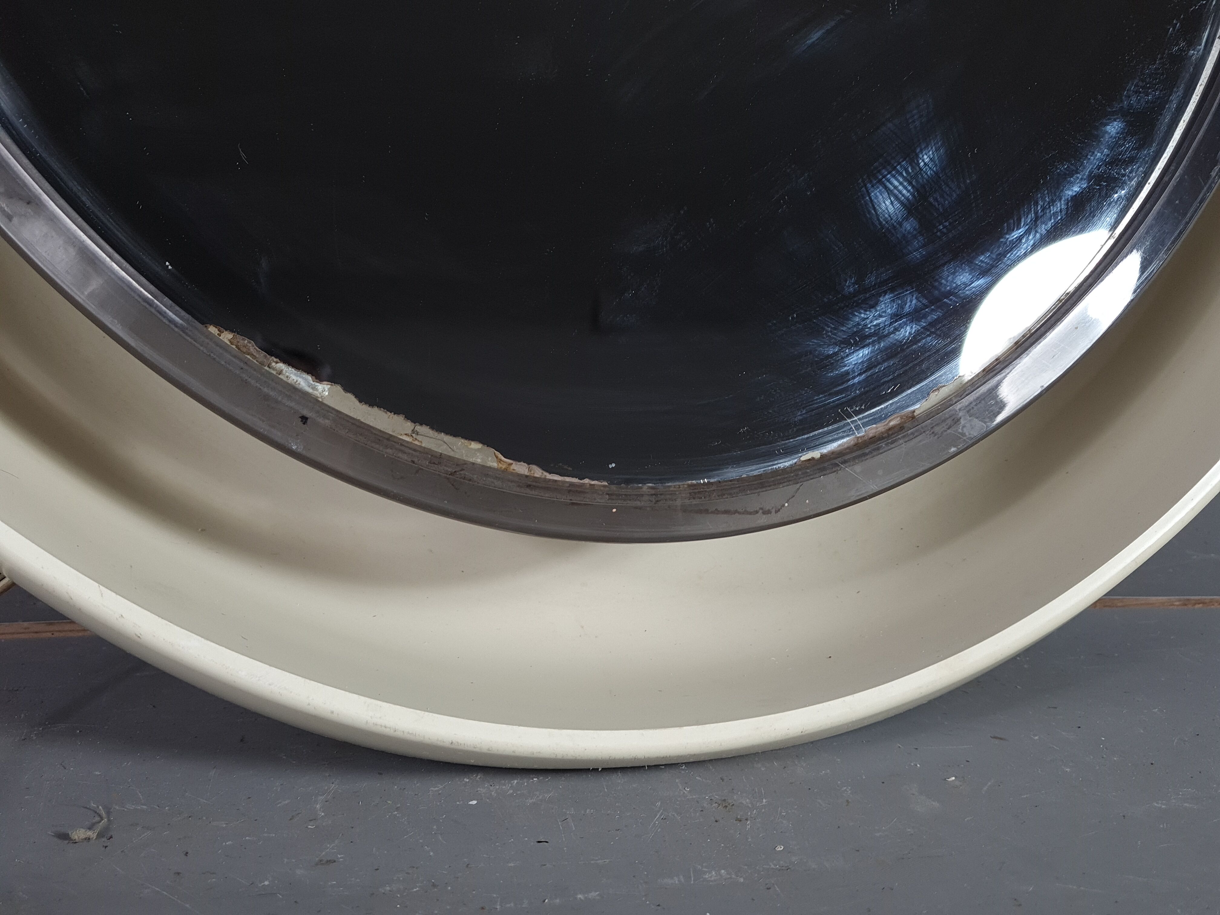 Oval mirror backlit vintage 70, 68x55 cm