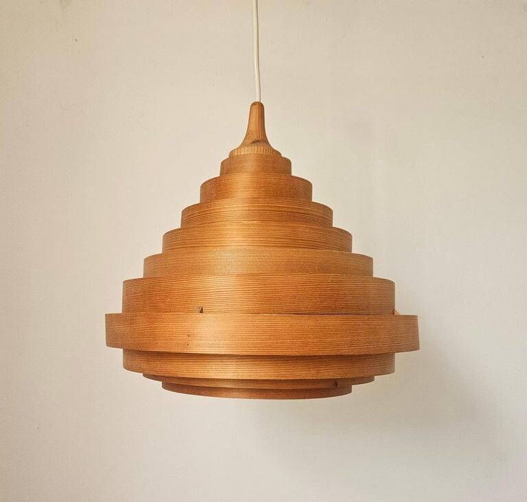 Midcentury Veneer Pendant in style of Hans-Agne Jakobsson, Denmark, 1970s