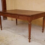 Vintage wooden and leather desk dining table